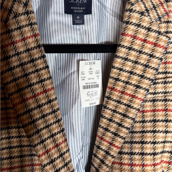 J. Crew Houndstooth Schoolboy Blazer NWT - Picture 4 of 8